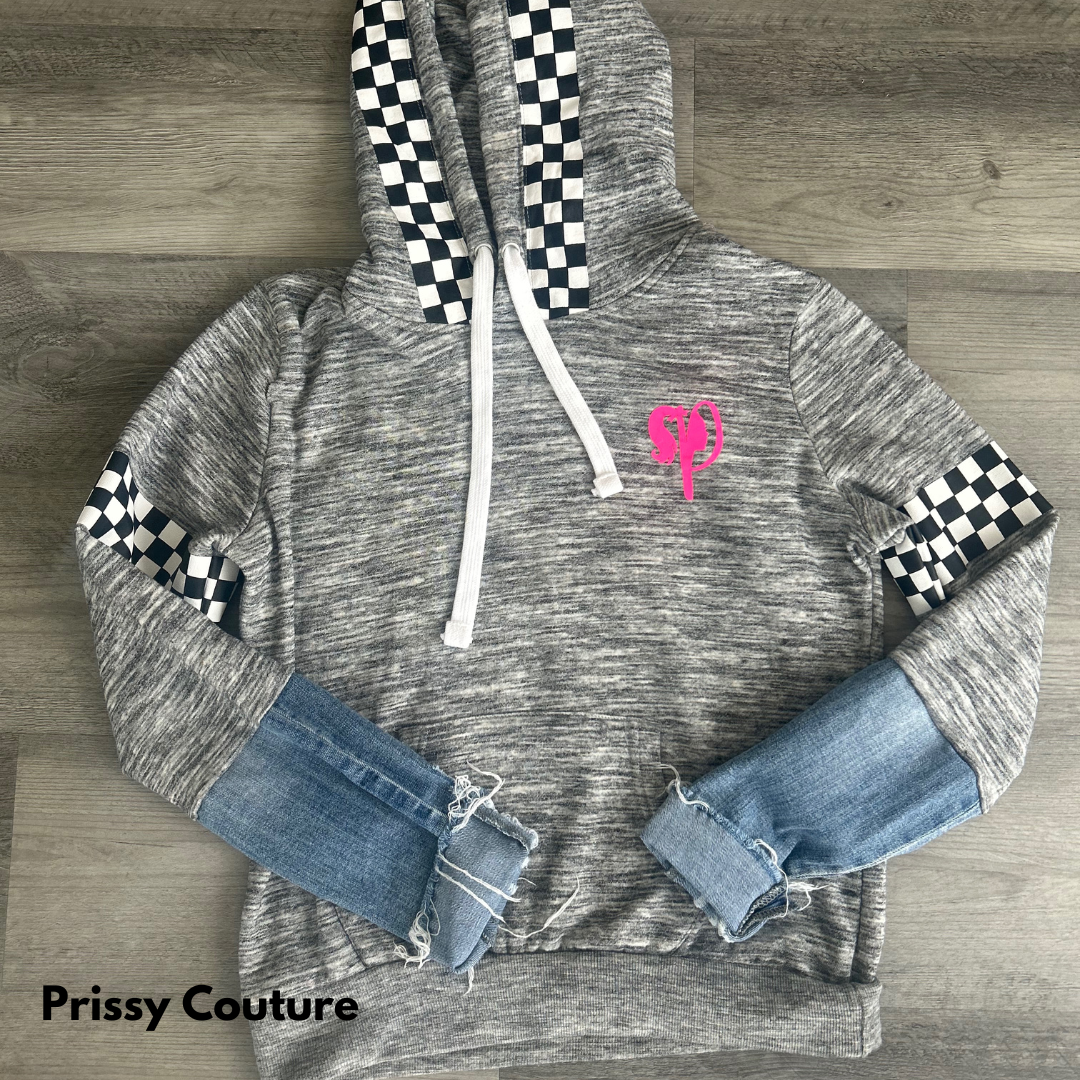 "Driven" Jogger Sweatsuit Classic & Couture adding the Zip & Denim Detail