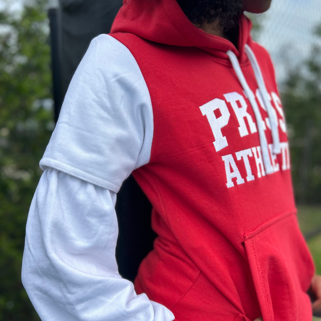 Varsity Vibe Hoodie - Crimson (Avaliable in Youth and Adult)