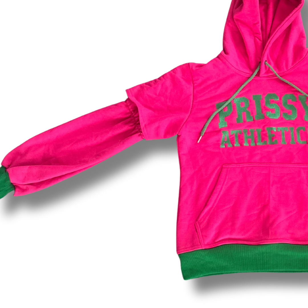 Varsity Vibe Hoodie - Pink & Green (Available for Youth & Adults)