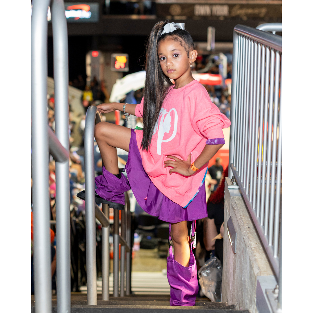 Bubble Gum Pink Peek-a-Boo Crewneck Sweatshirt