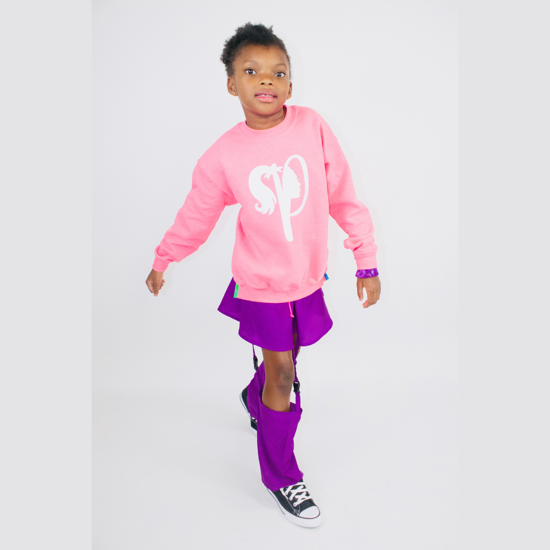 Bubble Gum Pink Peek-a-Boo Crewneck Sweatshirt