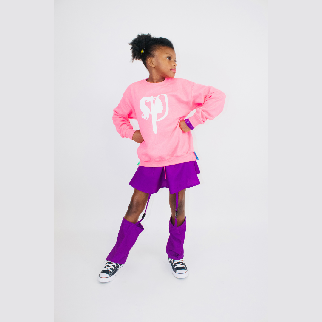 Bubble Gum Pink Peek-a-Boo Crewneck Sweatshirt