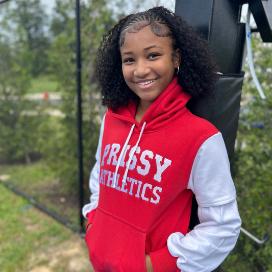 Varsity Vibe Hoodie - Crimson (Avaliable in Youth and Adult)