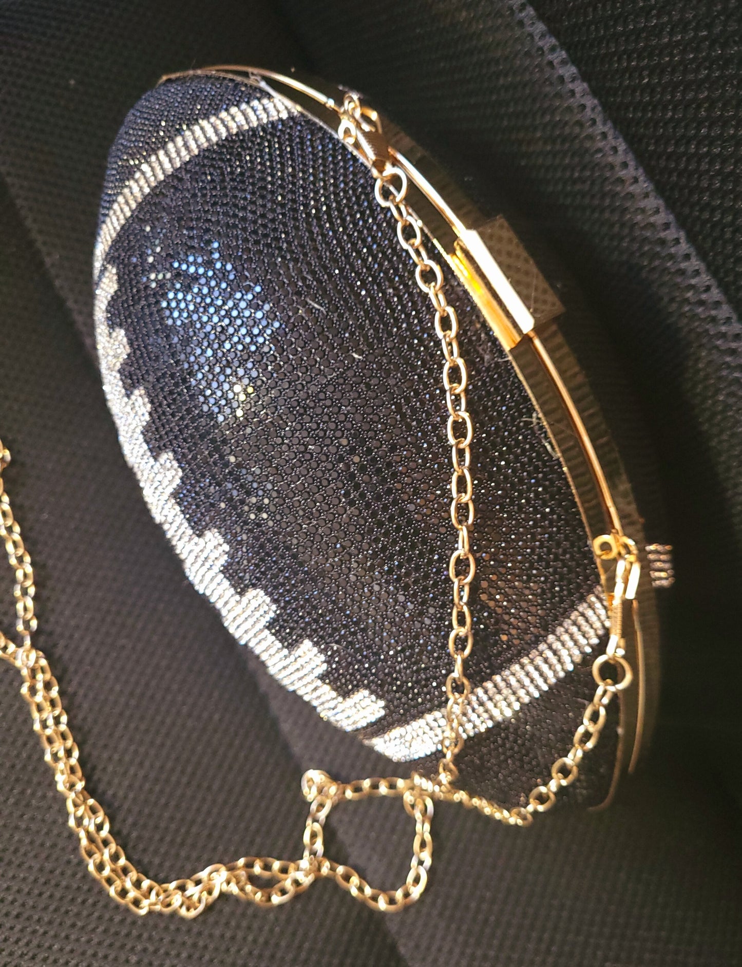 Golden Gem Prissy Rhinestone Pave Football Clutch (Multiple Colors!)