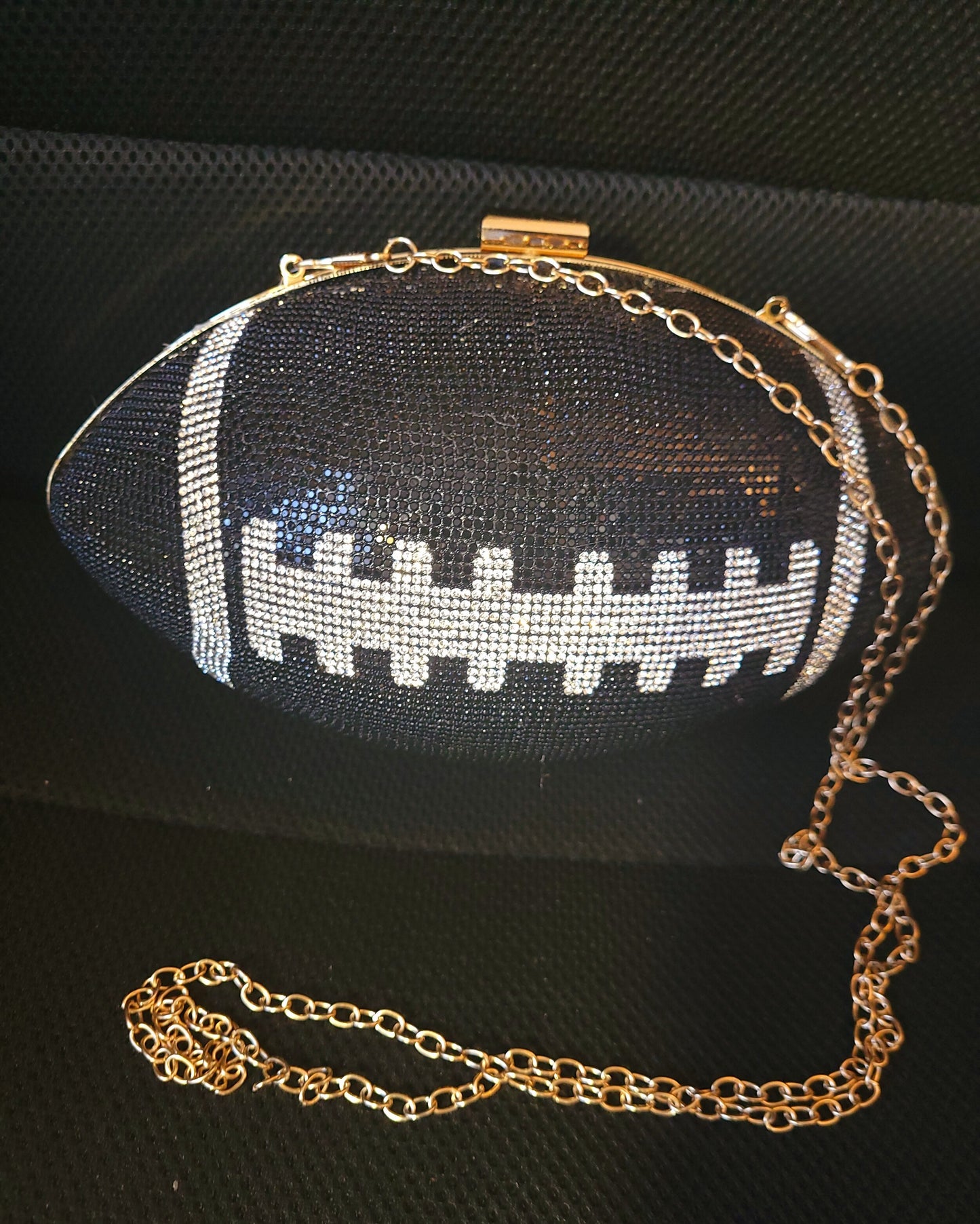 Golden Gem Prissy Rhinestone Pave Football Clutch (Multiple Colors!)