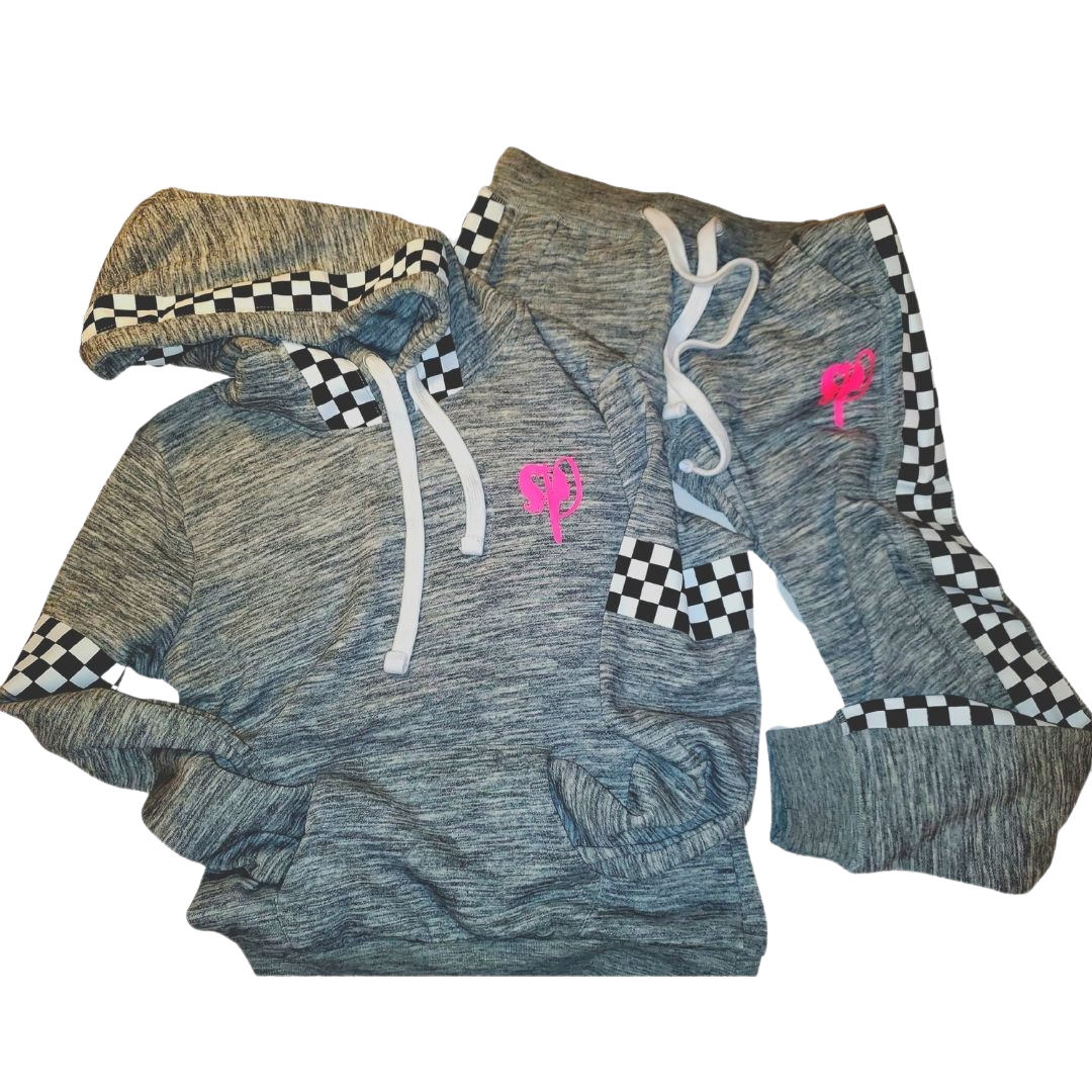 "Driven" Jogger Sweatsuit Classic & Couture adding the Zip & Denim Detail