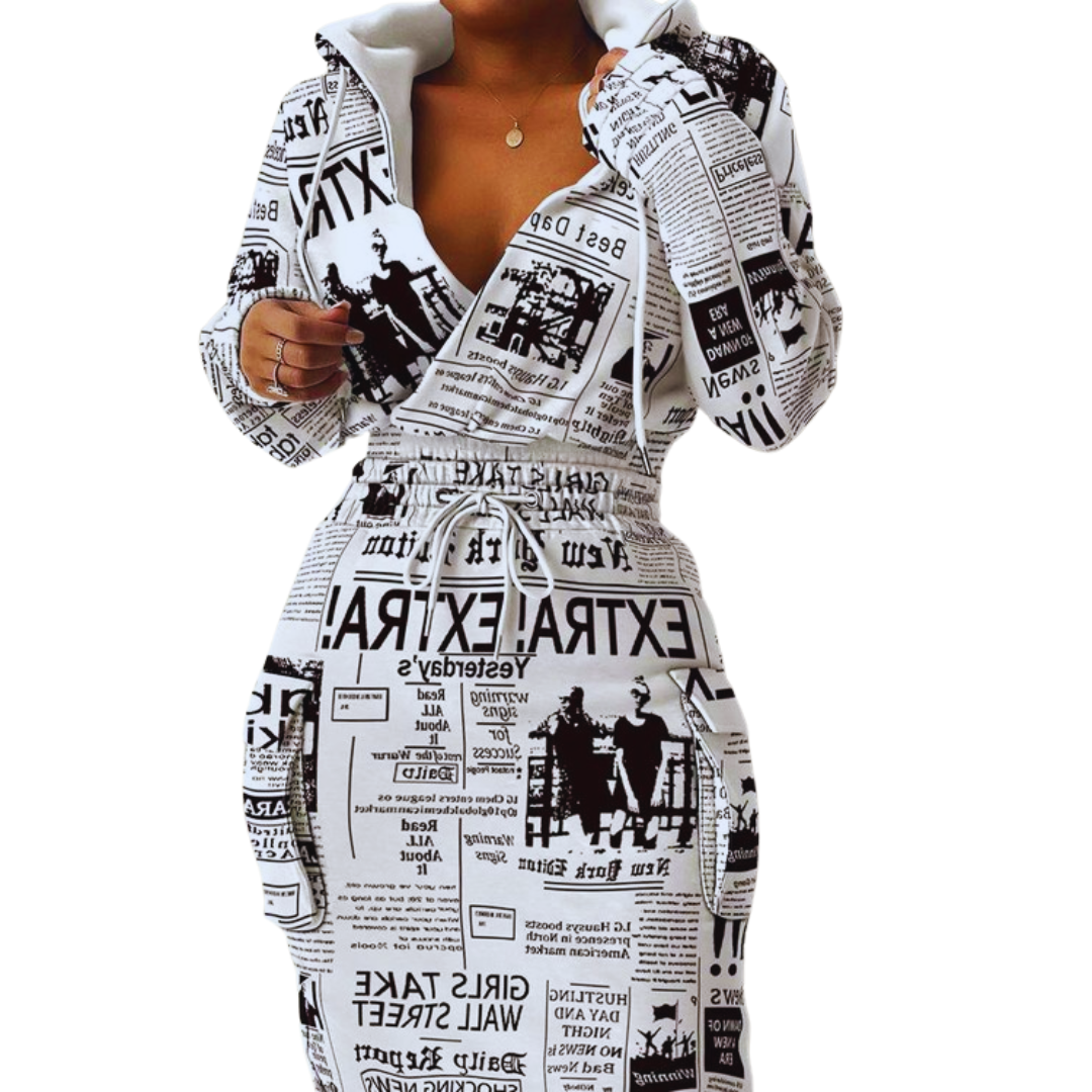 Newspaper print hoodie 2025
