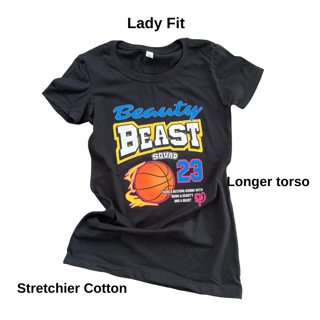 Beauty/Beast Graphic Tee (Lady Fit - BLACK)