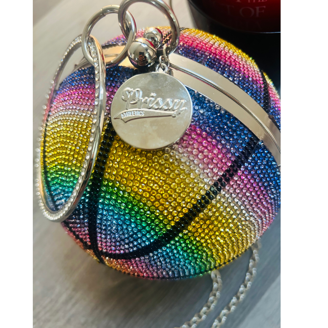 Prissy Basketball Rhinestone Clutch (Multiple colors)