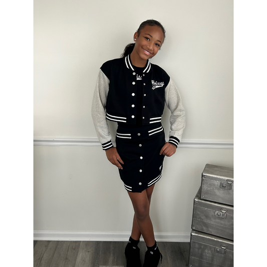 Prissy Varsity Jacket & Skirt Set