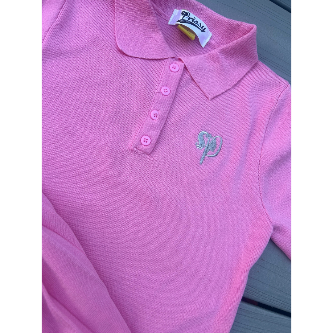 Prissy Pink Tennis Skirt & Crop Top Set