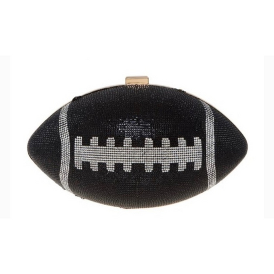 Golden Gem Prissy Rhinestone Pave Football Clutch (Multiple Colors!)